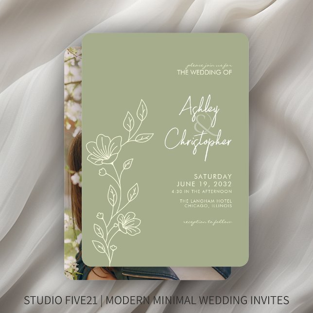 Invitation Mariage photo en mode doux moderne (Créateur téléchargé)