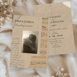 Invitation mariage photo esthétique papier vintage