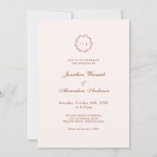 Invitation Mariage photo Fall Terracotta and Cream