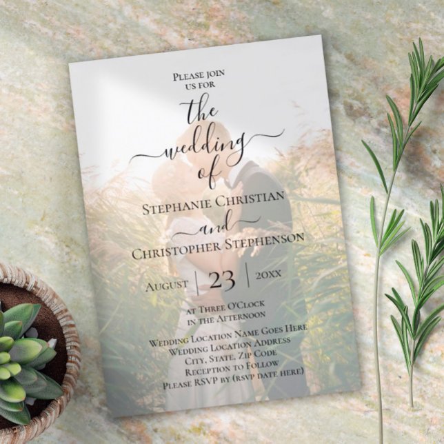Invitation Mariage photo Festive Script Overlay (Créateur téléchargé)