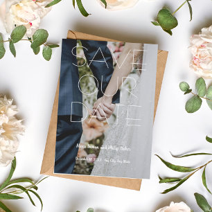 Invitation Mariage photo fiançailles simple et tendance