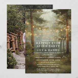 Invitation Mariage photo forêt magique pour toujours heureux