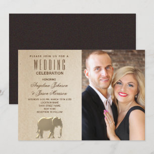 Invitation Mariage photo Gold de luxe