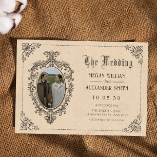 Invitation Mariage photo gothique vintage vieil école