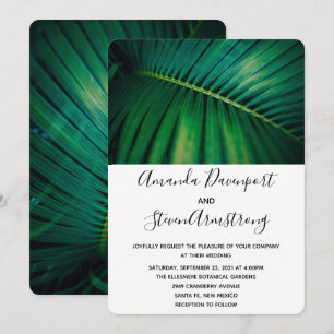 Invitation Mariage photo Green Leaf Palm Frond