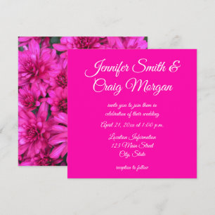 Invitation Mariage photo Hot Pink Mums
