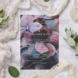 Invitation Mariage Photo Hydrangeas Or Bleu Lavande Violet