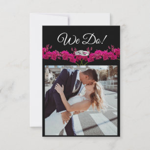 Invitation Mariage Photo Invitation-Fuchsia Orchidées sur Bla