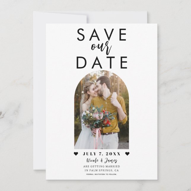 Invitation Mariage photo minimal moderne Dome Enregistrer la  (Devant)