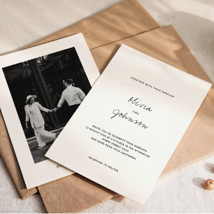 Invitation Mariage photo minimaliste