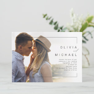 Invitation Mariage photo minimaliste chic moderne