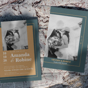 Invitation Mariage photo minimaliste Elegant Veil Kiss