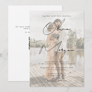 Invitation Mariage photo minimaliste moderne