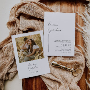 Invitation Mariage photo minimaliste moderne