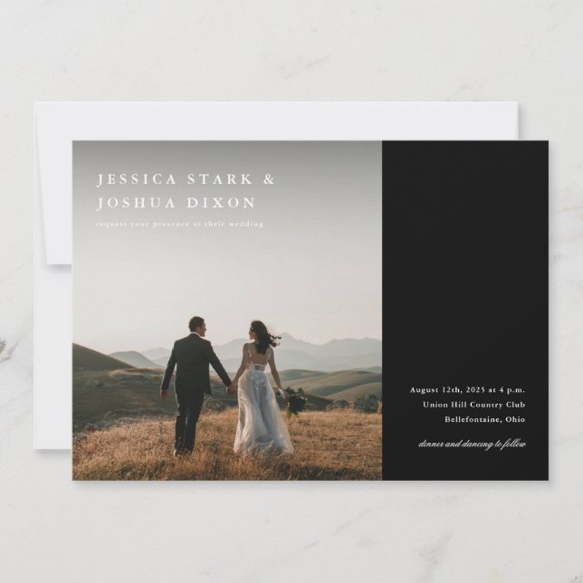 Invitation Mariage photo minimaliste moderne (Devant)
