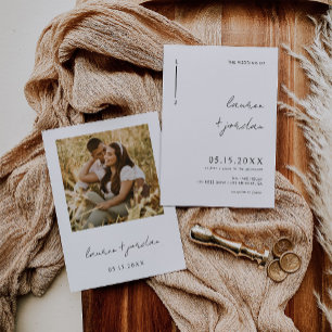 Invitation Mariage photo minimaliste moderne Boho