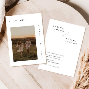 Invitation Mariage photo minimaliste moderne Boho
