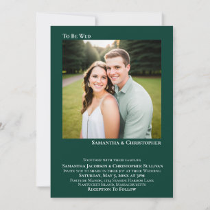Invitation Mariage photo minimaliste moderne Emerald Green si