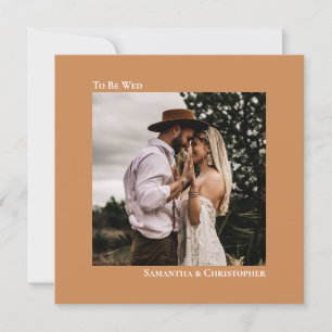 Invitation Mariage photo minimaliste moderne Golden Tan Carré
