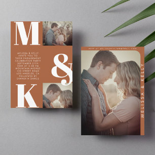 Invitation Mariage photo minimaliste moderne Gras Monogramme