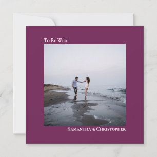 Invitation Mariage photo minimaliste moderne Magenta Carré