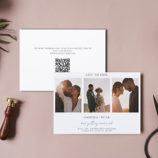 Invitation Mariage photo minimaliste simple Enregistrer la da