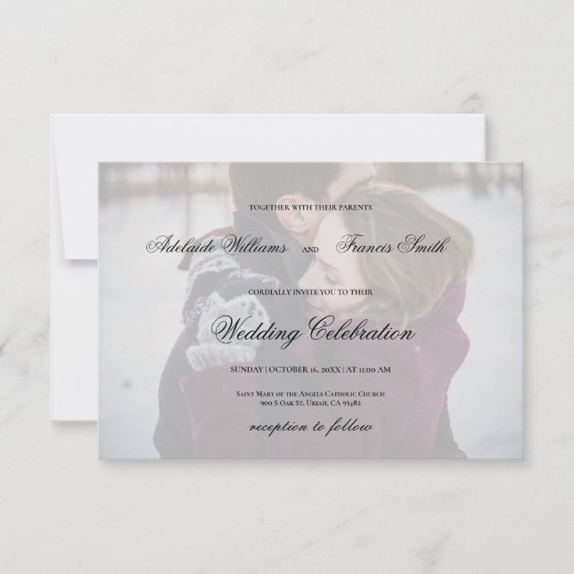 Invitation mariage photo moderne (Devant)