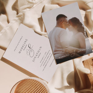 Invitation Mariage photo moderne Ampersand Calligraphy