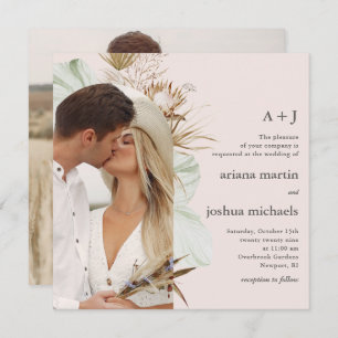 Invitation Mariage photo moderne Blush Boho Deux