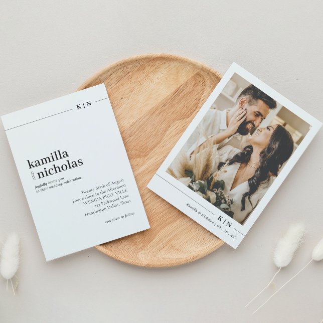 Invitation Mariage photo moderne chic (Créateur téléchargé)