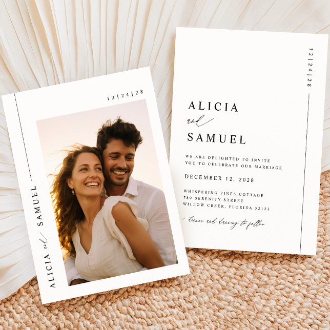 Invitation Mariage photo moderne chic minimaliste (Créateur téléchargé)
