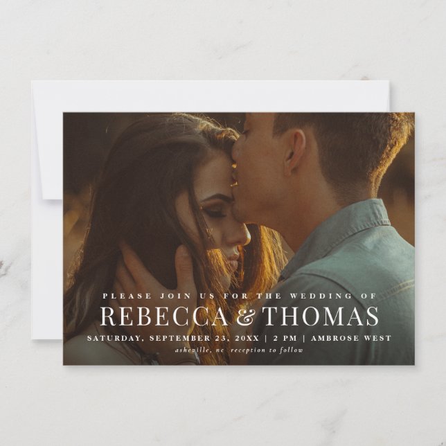 Invitation Mariage photo moderne élégant (Devant)