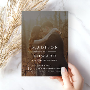 Invitation Mariage photo moderne élégant Enregistrer la date