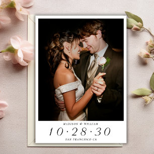 Invitation Mariage photo moderne élégant Enregistrer la date