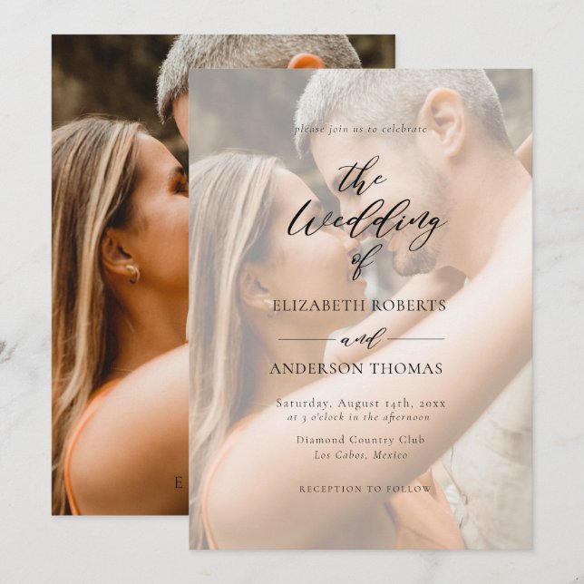 Invitation Mariage photo moderne élégante (Devant / Derrière)