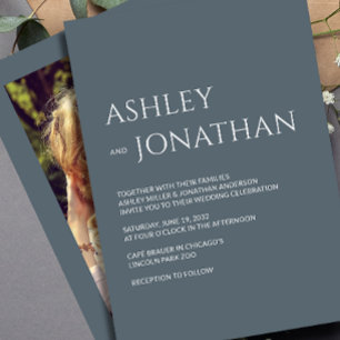 Invitation Mariage photo moderne Gras & Minimaliste