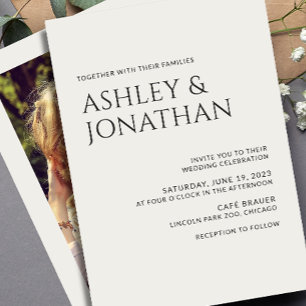Invitation Mariage photo moderne Gras & Minimaliste
