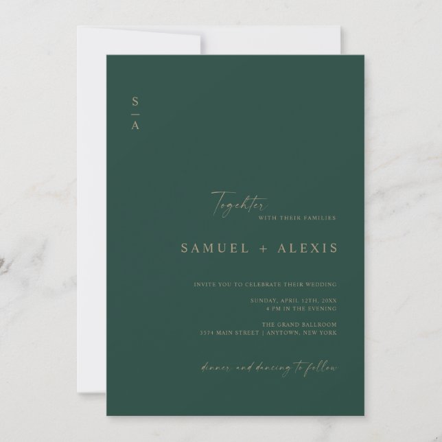 Invitation Mariage photo moderne minimaliste avec QR code ver (Devant)
