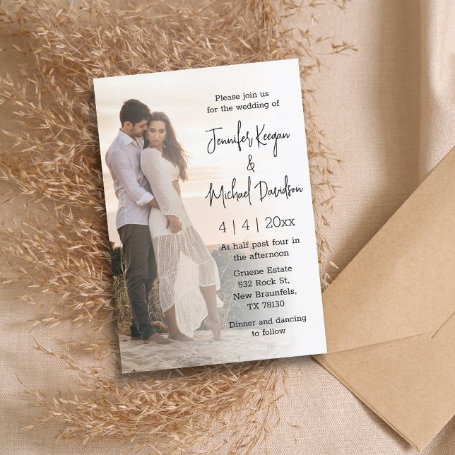 Invitation mariage photo moderne minimaliste passé (Créateur téléchargé)