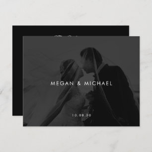 Invitation Mariage photo moderne noir et blanc