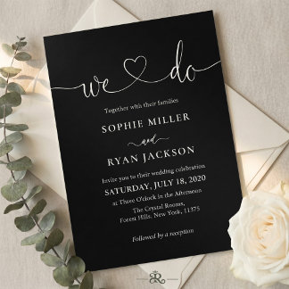 Invitation Mariage photo moderne noir et blanc