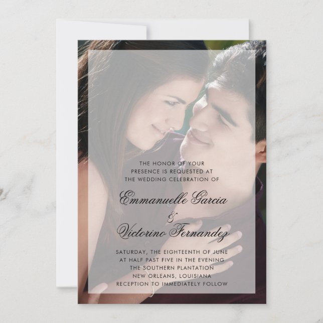 Invitation Mariage photo moderne simple (Devant)