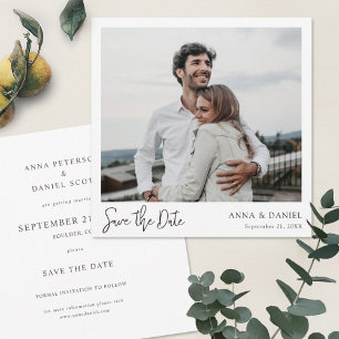 Invitation Mariage photo moderne simple et élégant Enregistre