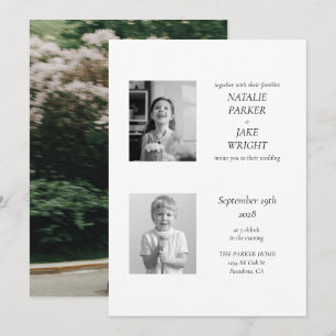 Invitation Mariage photo noir et blanc