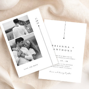 Invitation Mariage photo noir et blanc moderne intemporel