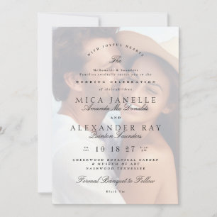 Invitation Mariage photo  noir noir