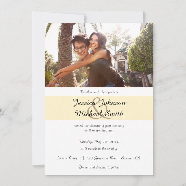 Invitation Mariage photo personnalisé (Devant)