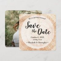 Mariage photo personnalisé écorce bois unique