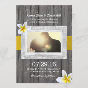 Invitation Mariage photo personnalisé Fleur Frangipani classi