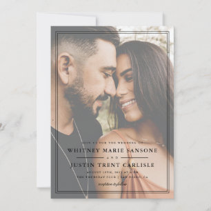 Invitation Mariage photo Portrait Classique Simple